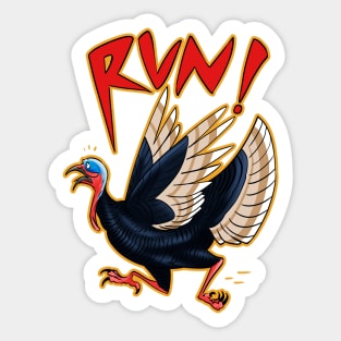 Thanksgiving days Run Turkey Sticker